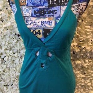 Armani Exchange Teal Halter Top – Size Small (S)